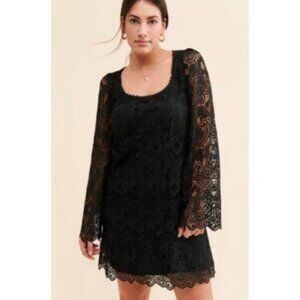 knee length dresses for ladies By Anthropologie Long-Sleeve A-Line Sweater Mini Dress
